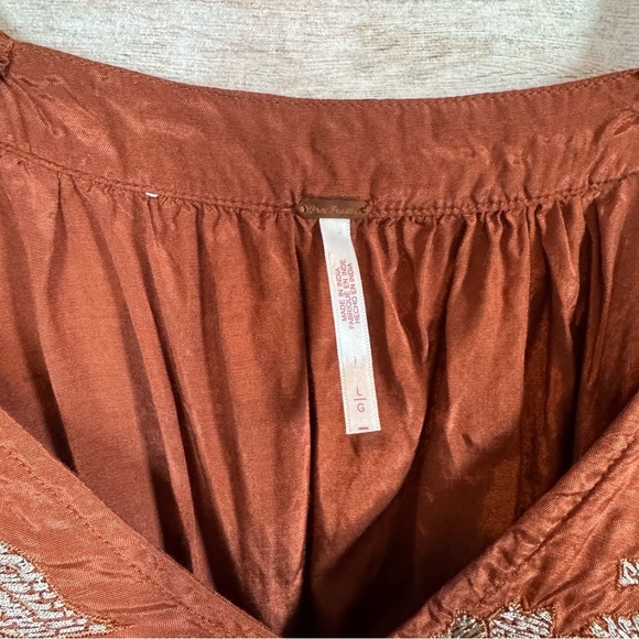 Free People Terracotta Floral Blouse - Picture 5 of 8